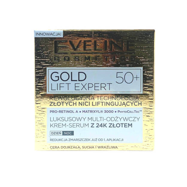 Eveline Gold Lift Expert 50+ Luxurious Multi-Nourishing Cream-Serum 50ml