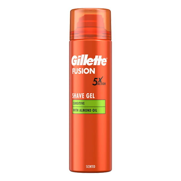 Gillette Fusion 5 Action Sensitive With Almond Oil Shave Gel 200ml