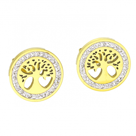 Xuping Earrings Gold-plated Tree of Happiness Surgical Steel 12MM