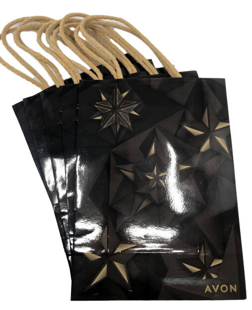 5 x Avon Black Gift Bag with Stars