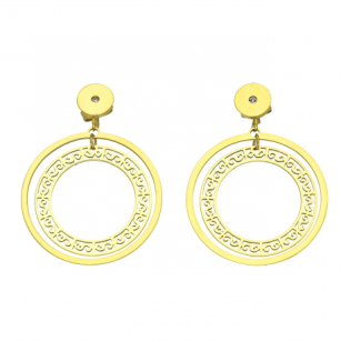 Xuping Earrings Gold Plated Double Circles Surgical Steel 42/30MM