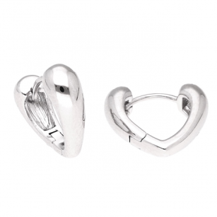 Xuping Earrings Rhodium Plated Silver Hearts Surgical Steel 13/5 MM
