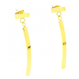 Xuping Earrings Gold Plated Strips Surgical Steel 43/10MM